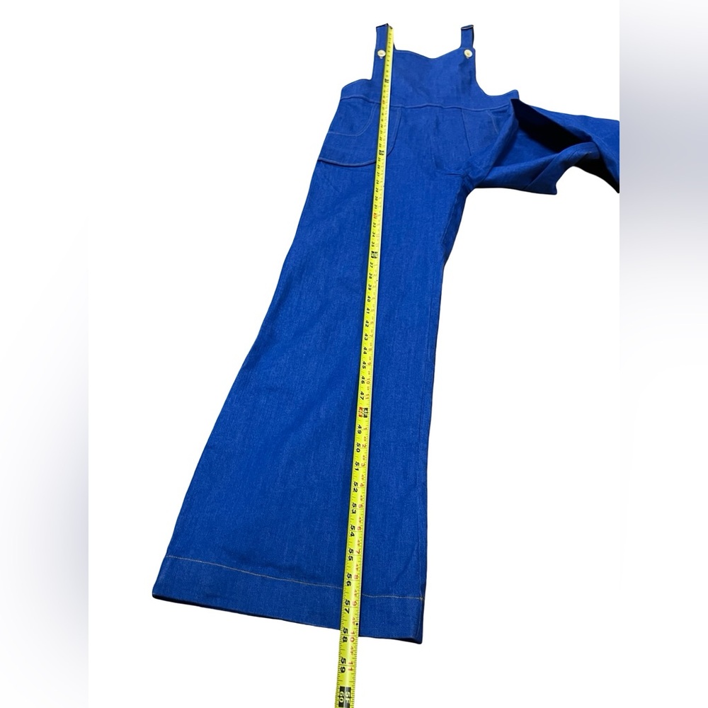 HTF Miracle Eye Blue Japanese Denim Jumpsuit Bib Jane Overalls USA Made Sz L - Picture 8 of 12